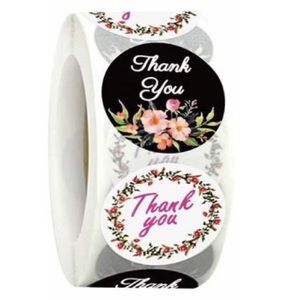 P Stickers 1" Thank You 500ct Floral 2 Designs Label
